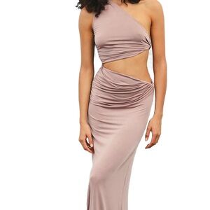 Jade Swimwear One-Shoulder Cutout Dress in Nude